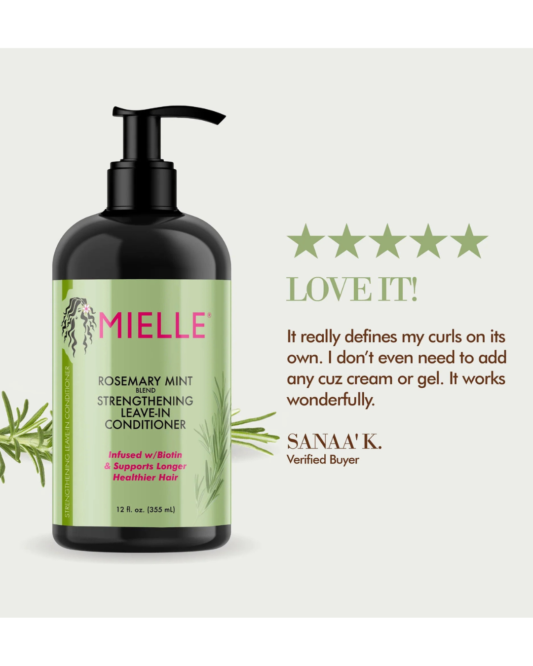 MIELLE Rosemary Mint Strengthening Leave-In Conditioner